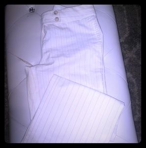 Pink and white raised pinstripe slacks